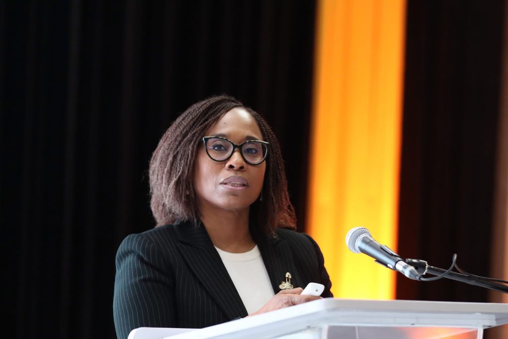 Gwen Muteiwa, Letshego Africa Group CFO during results presentation. Pic: Weekend Post Newspaper